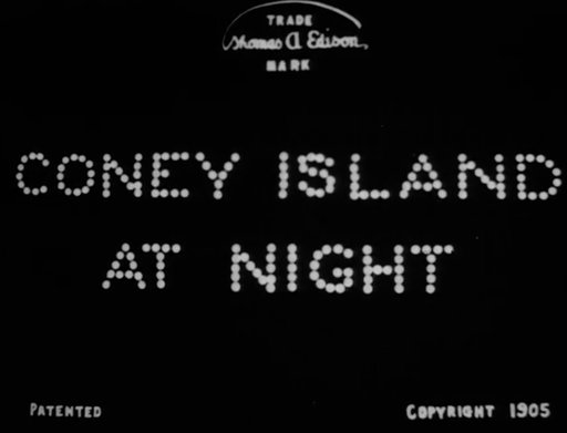 “Coney Island At Night” Title Card