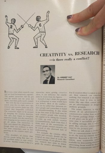 “Creativity vs. Research— is there really a conflict?“