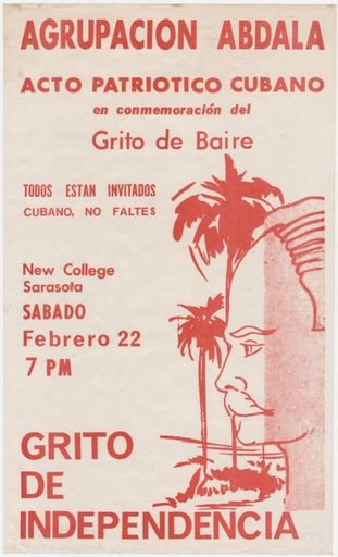 Cuban patriotic commemoration of the Grito de Baire poster