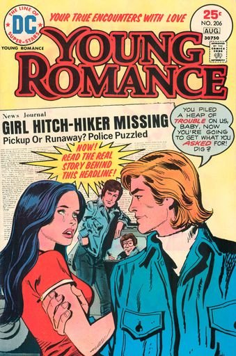 DC Young Romance #206: Girl Hitch-Hiker
