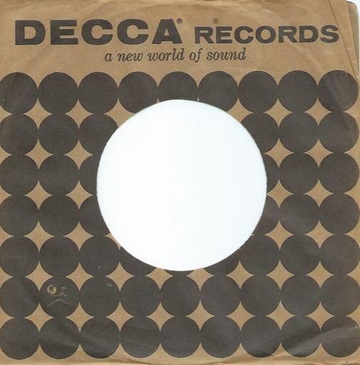 Decca Records Vinyl 45 RPM 1960s Sleeve