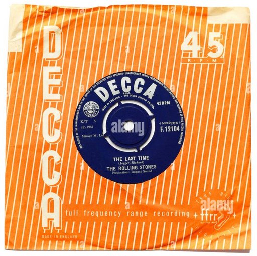 Decca Records Vinyl 45 RPM Record featuring the Rolling Stones 1960s