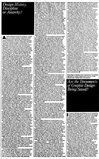 Design History: Discipline or Anarchy?