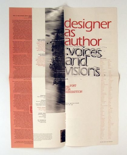 Designer as Author: Voices and Visions exhibition call for entries and poster
