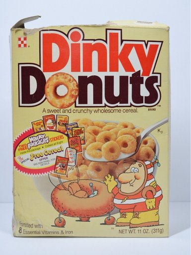 Dinky Donuts 1982 Cereal Box
