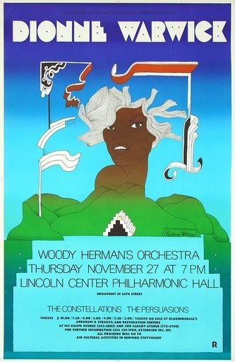 Dionne Warwick Concert Poster by Barbara Nessim