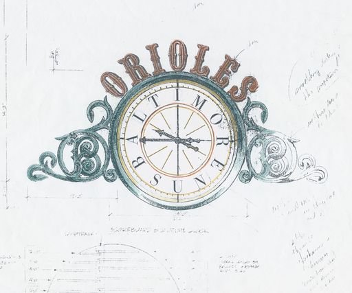Drawing for Scoreboard Clock at Oriole Park at Camden Yards