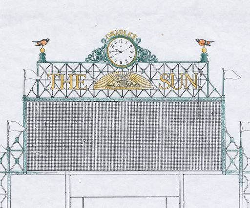 Drawing for Scoreboard Signage at Oriole Park at Camden Yards