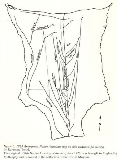 Drawing from a Native American skin map