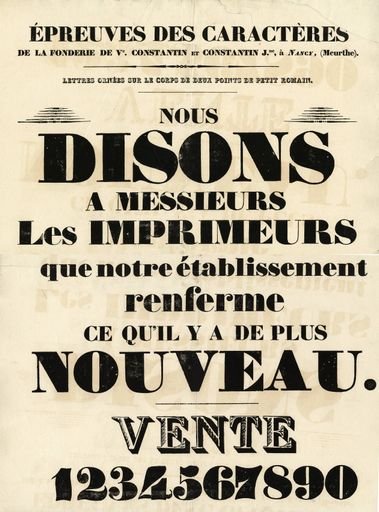 Early 19th century French typefounder's poster