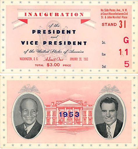 Eisenhower Inauguration Ticket