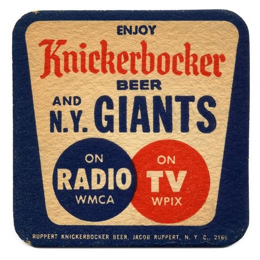 Enjoy Knickerbocker Beer and N.Y. Giants
