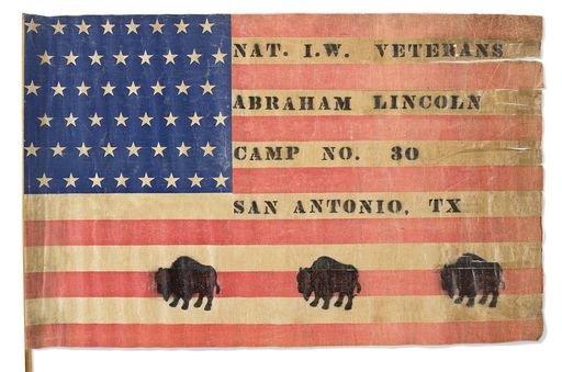Flag for a Buffalo Soldier chapter of the National Indian War Veterans