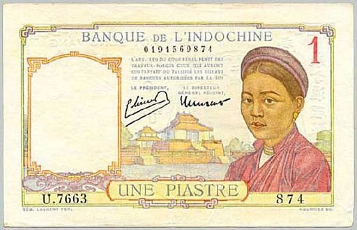 French Indochina 1 Piastre