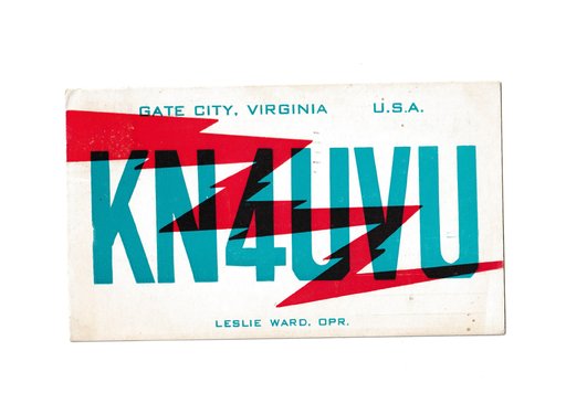 Gate City, Virginia QSL Radio Lightning Postcard