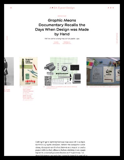 Graphic Means Documentary Recalls the Days When Design was Made by Hand
