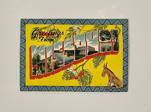 “Greetings from Missouri, The ‘Show Me’ State” Foldout Postcard 