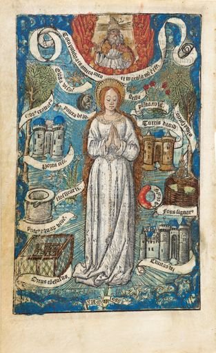 Hand-colored Metalcut from a French Book of Hours