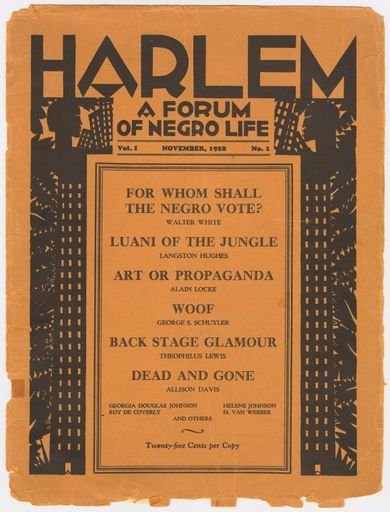 Harlem: A Forum of Negro Life, Vol. 1 Cover