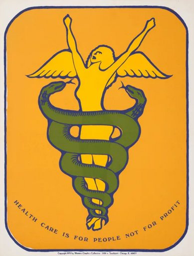 “Health Care is for People, Not for Profit” poster
