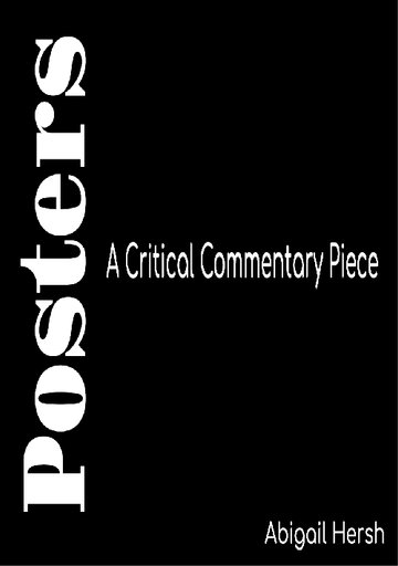 [History Student Work] Posters a Critical Commentary