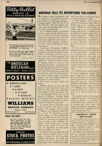 “Hoffman Tells Its Advertising Philosophy”