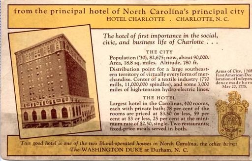 Hotel Charlotte Advertisement