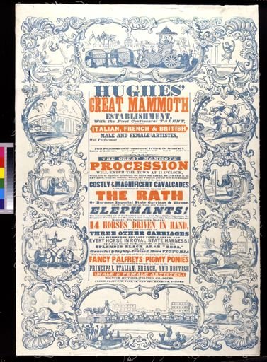 Hughes Great Mammoth Circus Poster ca.1845 (printed)