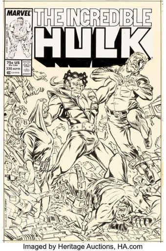 Incredible Hulk #330 Cover Original Art 