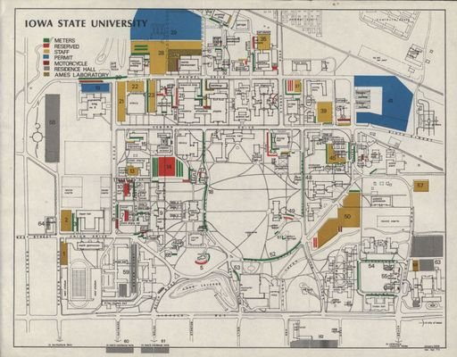 Iowa State University campus map, 1966