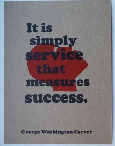 It is simply service that measures success.