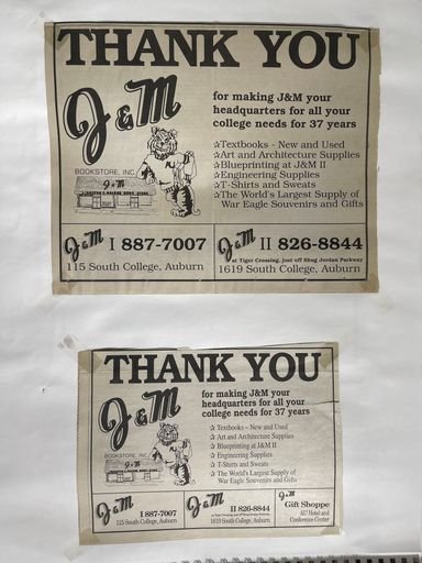 J&M advertisement
