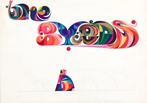 Jerome Snyder's Gouache Trace Overlay work on “The Byrds” Music Band Poster