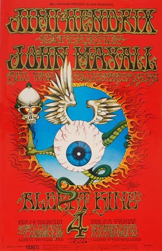 Jimi Hendrix “Flying Eyeball” BG-105 Poster