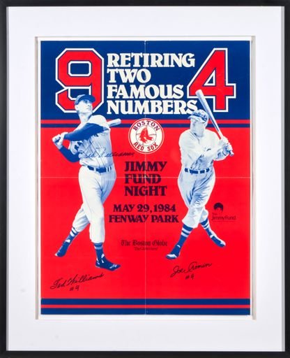 Jimmy Fund Poster with Ted Williams and Joe Cronin