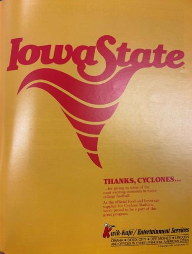 Kwik-Kafé “Thanks, Cyclones” Advertisement