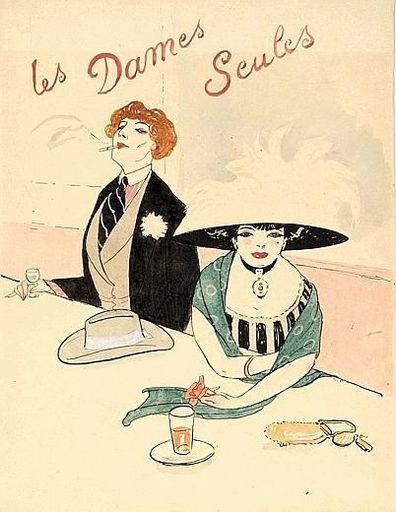 “Les dames seules” or “Single Ladies” by George Barbier