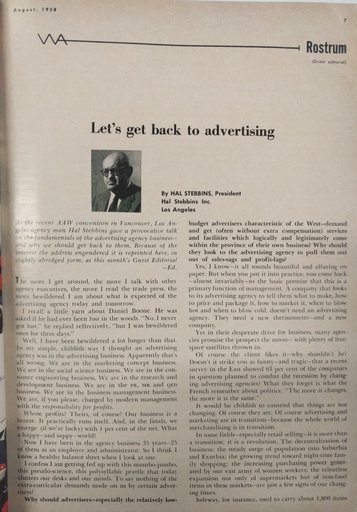 “Let’s get back to advertising”