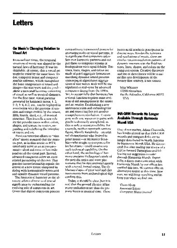 “Letters: On Music’s Changing Relation to Visual Art”