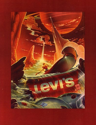 Levi's Pants Advertising Poster outerspace canoe