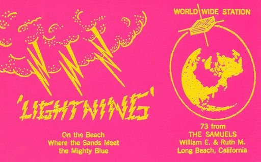 Lightning On the Beach Radio Postcard