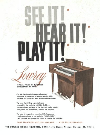 Lowrey Organ Company Ad