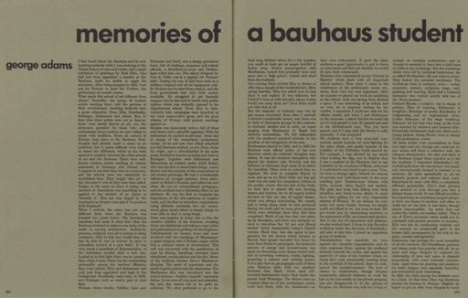 Memories of a Bauhaus Student