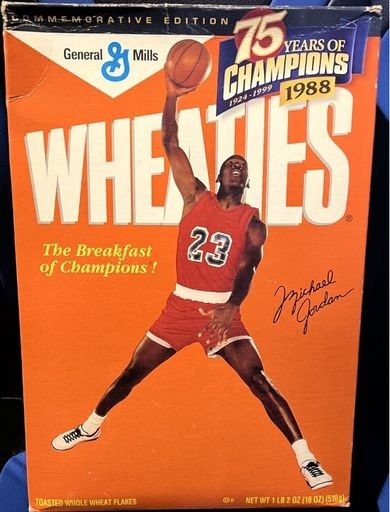 Michael Jordan 1988 Wheaties Cereal Box