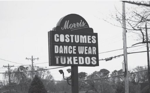 Morris Costumes Shop Sign