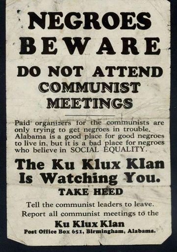 Negroes Beware- Do Not Attend Communist Meetings