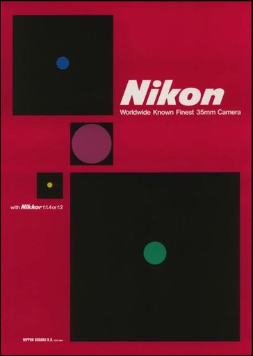 Nikon "Worldwide Known Finest 35mm Camera" Poster ニコン ポスター
