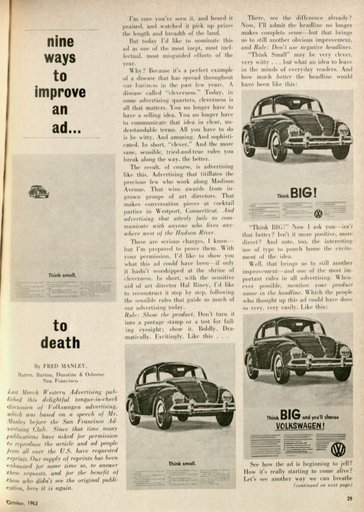 “nine ways to improve an ad... to death”