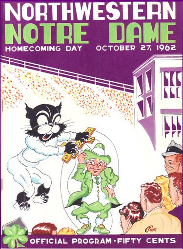 Northwestern vs. Notre Dame Home Game Program 1962