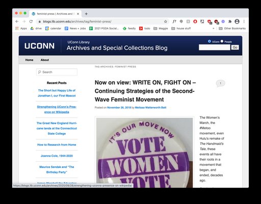 Now on view: WRITE ON, FIGHT ON – Continuing Strategies of the Second-Wave Feminist Movement